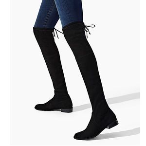 STUART WEITZMAN Lowland Over-the-Knee Stretch Suede Black Boots